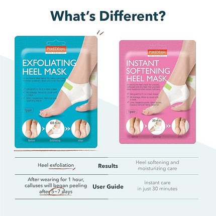 Purederm Exfoliating Heel Mask (1 Pair) – Heel Peeling masks gently remove calluses from your heel