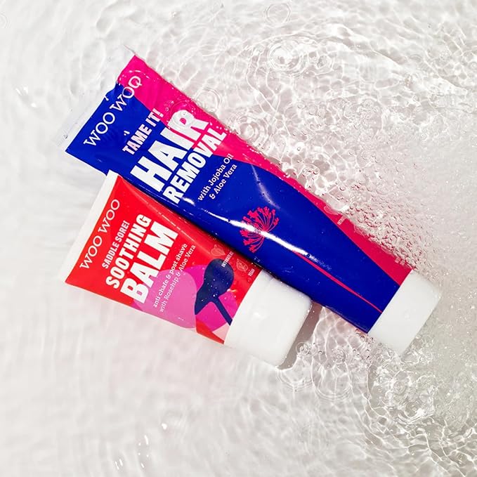 Tame It! Hair Removal Cream 100ml, Jojoba Aloe Vera - Saddle Sore! Soothing Moisturising Balm 50ml, Chamomile Rosehip Oil