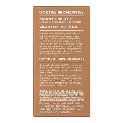 e.l.f. SKIN Bronzing Drops, Liquid Bronzer For Face & Skin, Creates A Sun-Kissed Glow, Infused With Vitamin E, Vegan & Cruelty-Free, Copper Gold