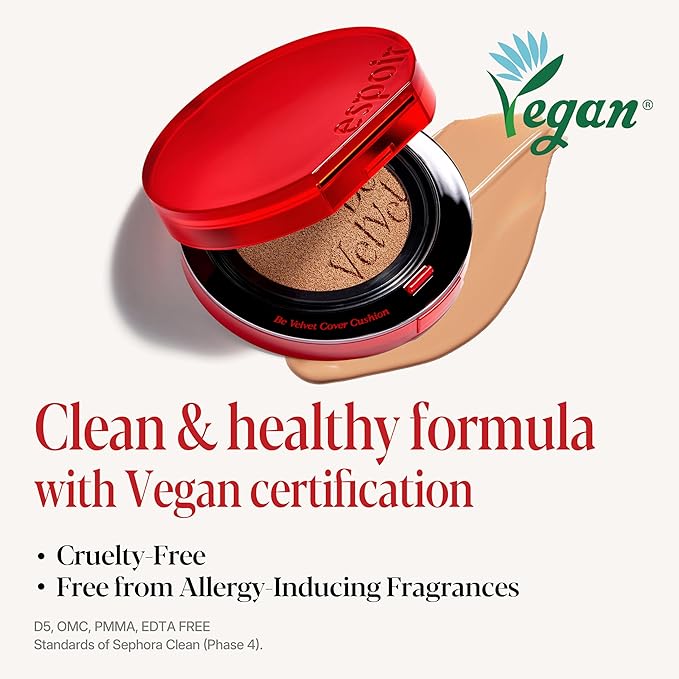 espoir [NEW] Be Velvet Cushion Foundation | Quick and Easy Coverage with Long-lasting Color by Zero Oxidation (#32 Cinnamon, 0.46 Ounce (Pack of 1))