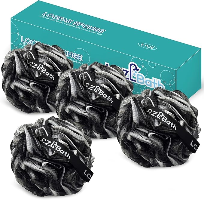 Shower Loofah 4PCS Soft Bath Body Sponge 60g Loofa Set Thick Wash Puffs for Women and Men