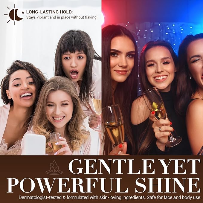 Golden Glitter Freckles Face Tattoo - Waterproof Sparkle Makeup Patches, 6 Count: Essential for Music Parties & Festivals