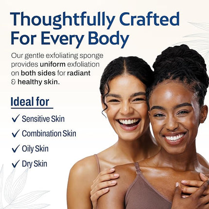 HartFelt 2ct Tear Drop Gentle Face Scrubber for Women | Reusable Facial Sponges for Daily Cleansing | Facial Exfoliating Pads for Removing Dead Skin, Dirt & Makeup | Made in USA