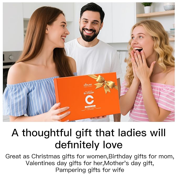 HONKLINK 6-Piece Hydrating Skincare Set with Vitamin C & Niacinamide,Face Care Kit Includes Toner, Faical Serum,Cleanser,Moisturizer, Eye Cream & Body Lotion | Unique Gift for Women