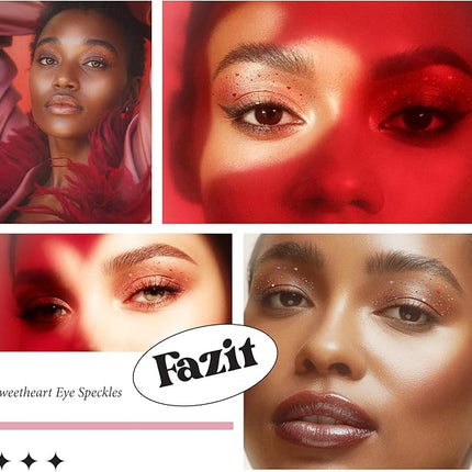Fazit Makeup Patches - Sweetheart Eye Speckles - Glow Up Make-Up Patches - Cute Glitter Makeup Accessories for Women - Cosmetic Glitter for Face