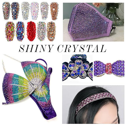 1440Pcs Light-Purple Ab Crystal Rhinestones,Glass Flatback Rhinestones Mini Gemstones for Nail Face Makeup Art Crafts Clothes Decoration -(SS6,2.0mm,Light-Purple Ab)