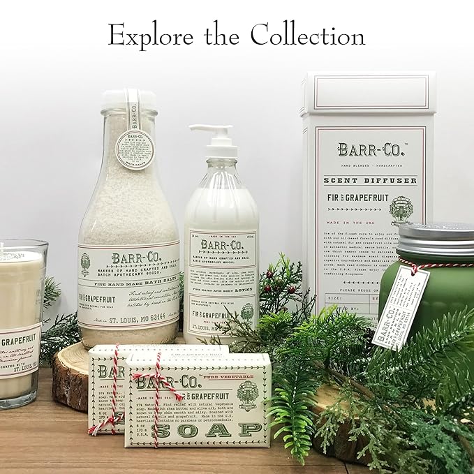 BARR-CO. Fir & Grapefruit Scent Shea Butter Lotion for Dry Skin, Bright Grapefruit and Cooling Balsam, Shea Moisturizing Lotion for Sensitive Skin, 16 fl oz