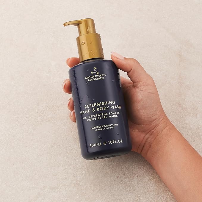 Aromatherapy Associates Replenishing Hand and Body Wash for Women & Men, Moisturizing Liquid Hand Soap & Bath Wash with Pump, Skin Care for All Skin Types, 10 fl. oz.