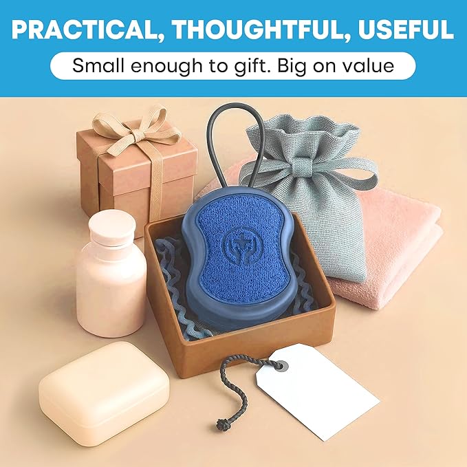 Shower Scrubber for Body 2-in-1 : 2 - Pack High Foaming Body Scrubber Exfoliator for Men, Ergonomic Shower Scrub, Deep Exfoliating Travel Bath Brush Loofah for Women, Durable Skin Wash Tool