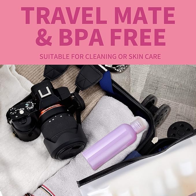 LISAPACK 3.4 oz Travel Bottles for Toiletries, Plastic Travel Size Containers for Shampoo Conditioner TSA Approved, Empty Small Squeeze for Lotion, Leak Proof Mini Liquid Tube for Refillable