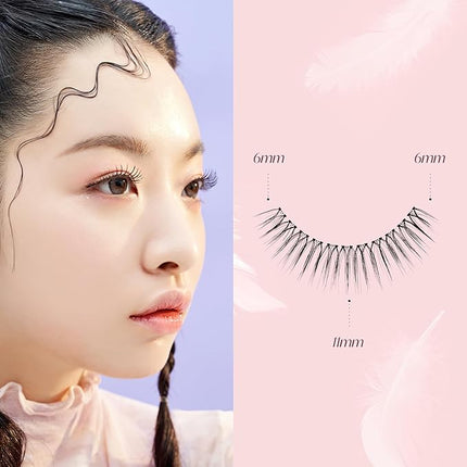 EYEME Cutting Eyelash NO.W33 – 5 Set Pack, Premium Cluster Lashes with W-Shaped Design for a Wide & Lifted Eye Look, Customizable & Lightweight for a Natural Finish,Glue Not Included, K-Beauty