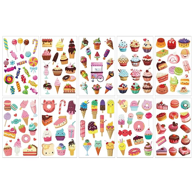 Cakes Temporary Tattoos for Kids - 146 Pieces Glitter styles Face makeup Tattoo for Girls and Boys,Birthday Party Tattoos Stickers Supplies,Holiday Party Gifts Underwater Arts and Crafts 10 Sheet