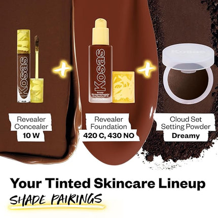 Kosas Revealer Concealer - Medium Coverage Makeup with Hyaluronic Acid, Conceals Dark Circles Under Eyes, Dark Spots and Blemishes + Brightens, Hydrates, Long-Lasting & Vegan, (Tone 10 W)