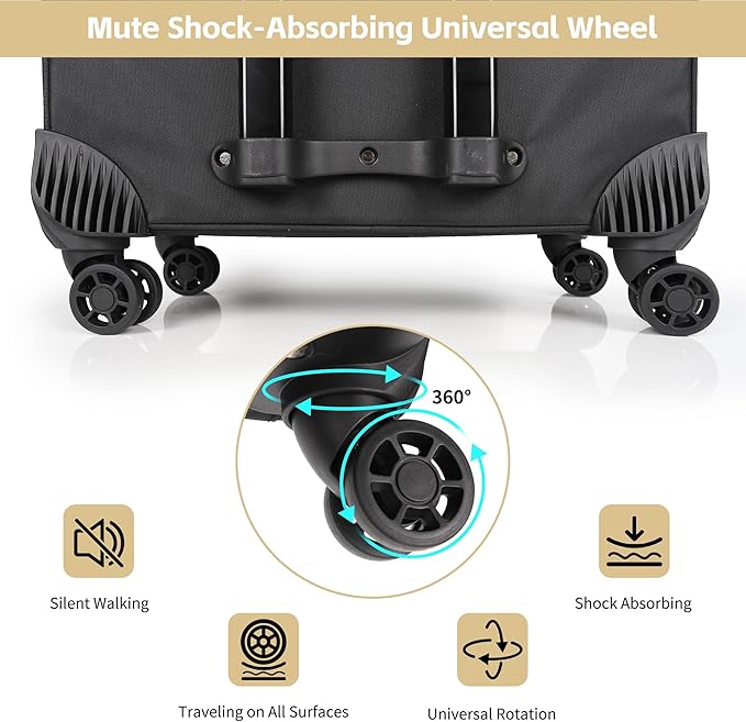 Rolling Makeup Bag Professional Makeup Artist Bags 4 in 1 Rolling Cosmetics Case Organizer Extra Large Trolley Travel Case with 360° Swivel Wheels and Adjustable Dividers