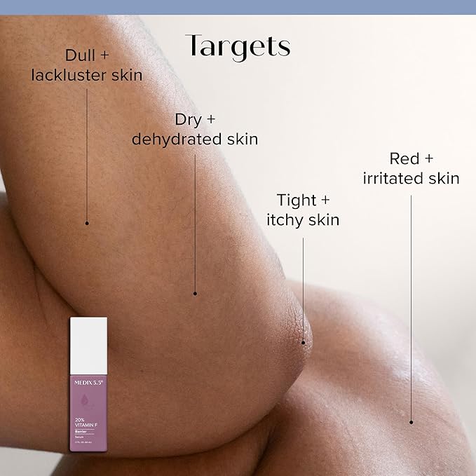 MEDIX Retinol Body Lotion + 20% Vitamin F Booster Serum Moisturizer 2PC Skin Care Set | Crepey Skin Care Treatment | Retinol Body Cream Targets Appearance Of Sagging Crepe Skin & Wrinkles, 2PC Set