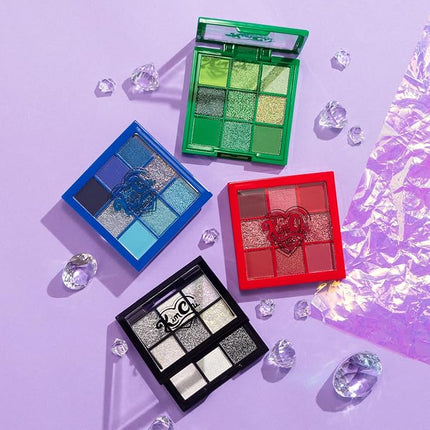 Kimchi Chic Beauty Jewel Collection Eyeshadow Palette - Pigmented Blendable Matte & Glitter Shades, Long Lasting, Cruelty Free, Includes Jewel Stickers, Diamond