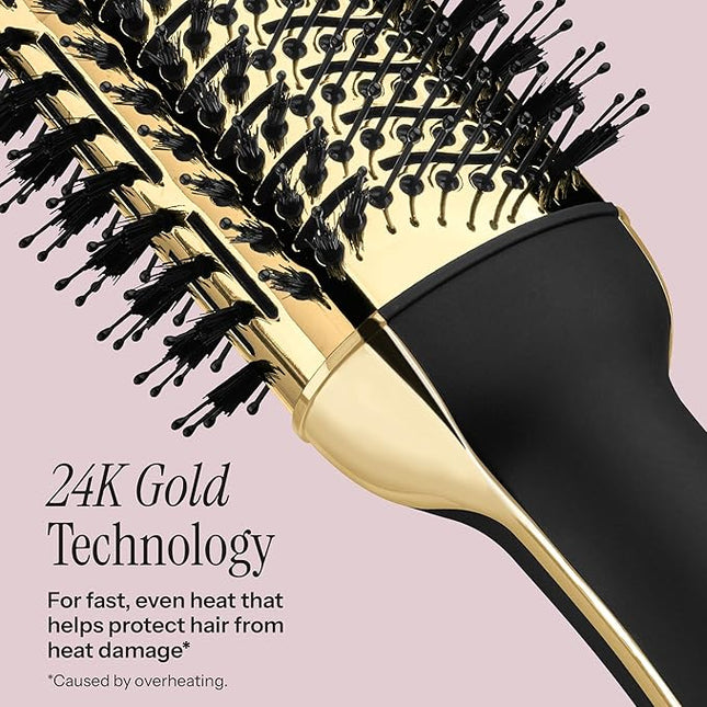 HOT TOOLS 24K Gold Blow Dryer Brush - Hot Air Brush for Salon-Worthy Volume in One Step - Volumizer with 24K Gold Technology for Fast Styling & Long-Lasting Results