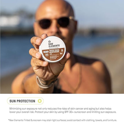 Raw Element Ultra-Moisturizing Tinted Face Cream, Non Toxic Mineral Face Sunscreen, Daily Tinted Moisturizer, Non-Nano Zinc Oxide, Reef Friendly, All Ages, SPF 30, 1.8 oz, Island, Pack of 2
