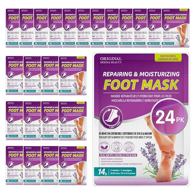 Innerest Original Derma Beauty 24 pairs Moisturizing Foot Mask Foot Spa Foot care (Lavender)