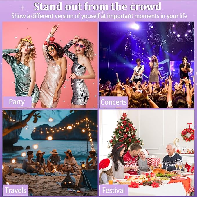 Yosca Body Glitter Spray, 3Pcs Holographic Silver Travel Shiny Glitter Spray for Body Hair Clothes Pride Accessories, Long-Lasting Shimmer Powder Hairspray for Festival Concert Party Rave Accessories