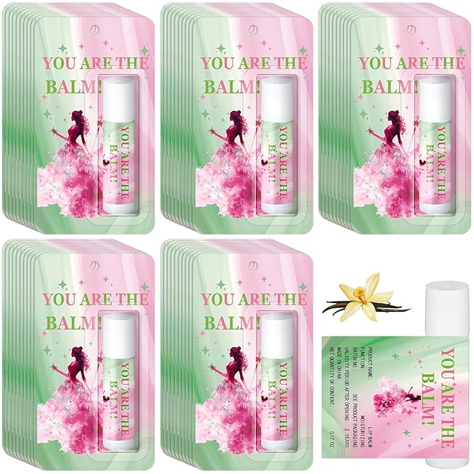 25 Pack Halloween Witch Lip Balms Bulk Pink and Green Party Favors Princess Gift Set Witched Party Favors Baby Shower Birthday Supplies Halloween Decoration Makeup Accessories Bag Stuffers