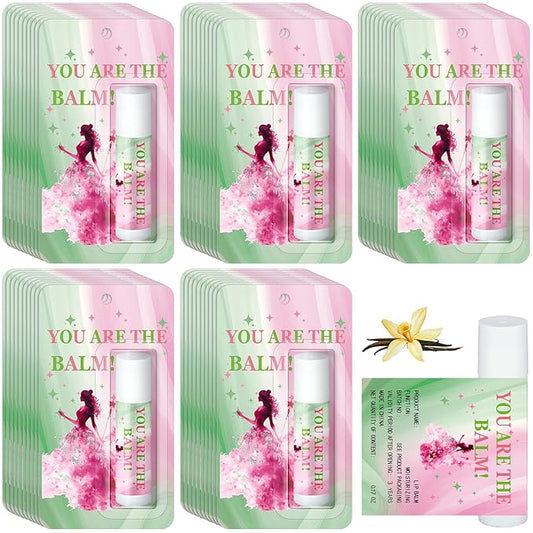 50 Pack Halloween Witch Lip Balms Bulk Pink and Green Party Favors Princess Gift Set Witched Party Favors Baby Shower Birthday Supplies Halloween Decoration Makeup Accessories Bag Stuffers