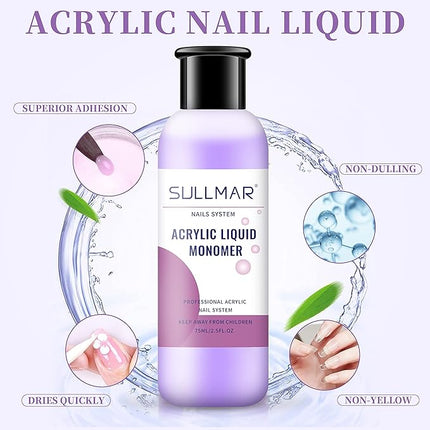 Acrylic Monomer Liquid Acrylic Liquid For Nails Monomer Acrylic Liquid Liquid Acrylic Monomer Nail Monomer Liquid Monomer 75ml 2.5FL.OZ