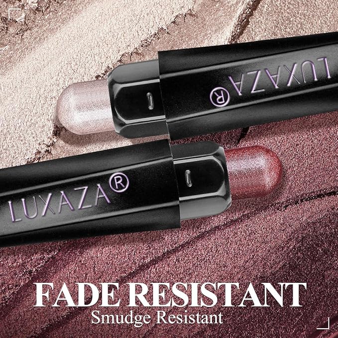 6PCS Eyeshadow and Eyeliner Pen,Matte And Shimmer Cream Eyeshadow Pencil Crayon,Champagne Rose Pink Eye Brightener Stick,Waterproof Long Lasting Highlighter Makeup Stick