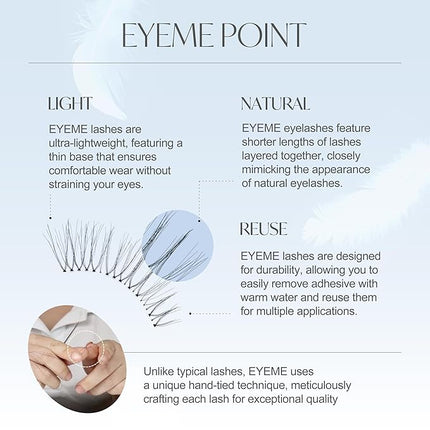 EYEME Eyelash x Artist Collaboration NO.11 Pure – 5 Set Pack, Natural False Eyelashes, Lightweight Cat Eye Lashes for a Minimalist Look, Soft Lashes for Everyday Use, K-Beauty