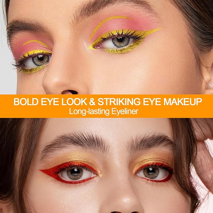 Boobeen Color Eyeliner Pencil, Metallic Glitter Eyeliner Gel, 4 in 1 Eye Makeup Stick-Eye Lip Liner, Eyeshadow, Waterproof, For Bold Glamour Makeup