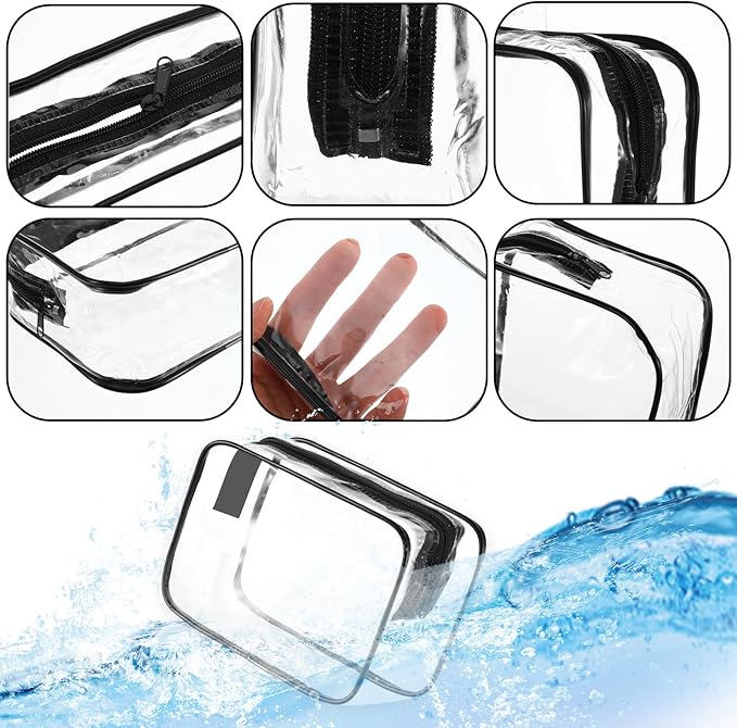 20 Packs Clear Cosmetic Bags Waterproof Zipper Bags – Medium Transparent PVC Travel Makeup & Toiletry Organizer Pouches (7.09 x 2.36 x 4.72 Inches)