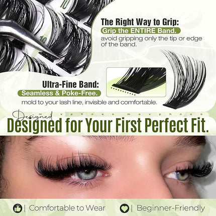 Volume Lash Clusters 60D 80D 100D Cluster Eyelash Extensions D Curve Individual Lashes Extensions 10-16MM Natural Cluster Lashes Wispy Eyelash Clusters Thick DIY Lash Pack by Mavphnee