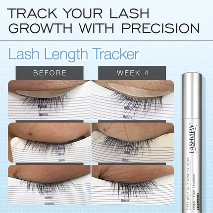 LASHVIEW Advanced Lash Growth Serum for Thicker, Longer Eyelashes and Eyebrows, Vital Castor Oil, Grow Lashes with Brow Enhancer (5mL)
