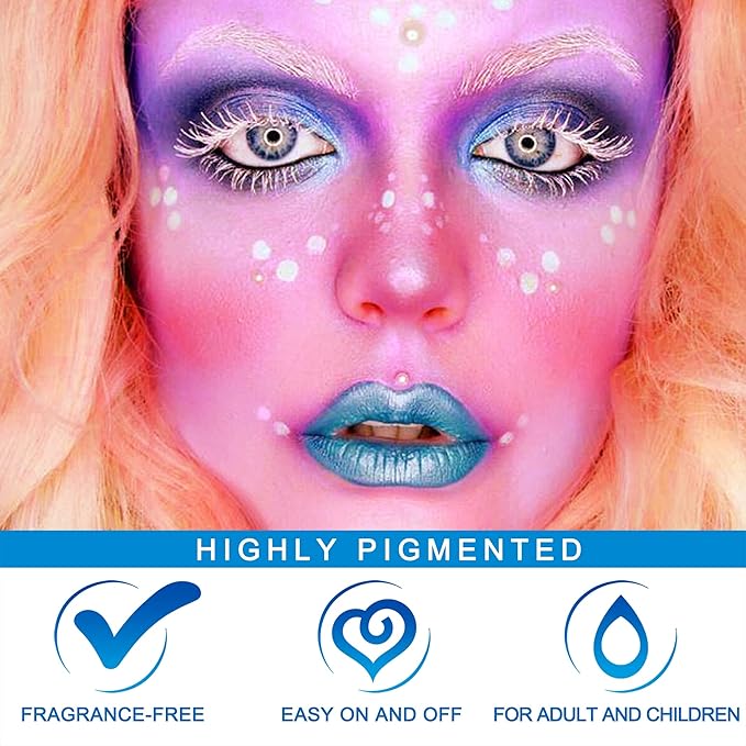 MEICOLY Hot Pink Face Body Paint,30g/1.05oz Water Based Washable Full Body Paint,Single Face Painting for for Adults and Children,SFX Halloween Special Effects,Pink