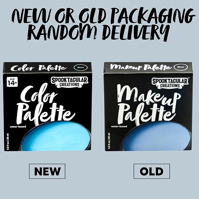 Spooktacular Creations Halloween Makeup Face Body Paint Waterproof Foundation Cream Cake Tub, Halloween Party Cosplay Clown Sfx Costume and Dress Up Makeup for Adult( 1 Oz, Light Blue )