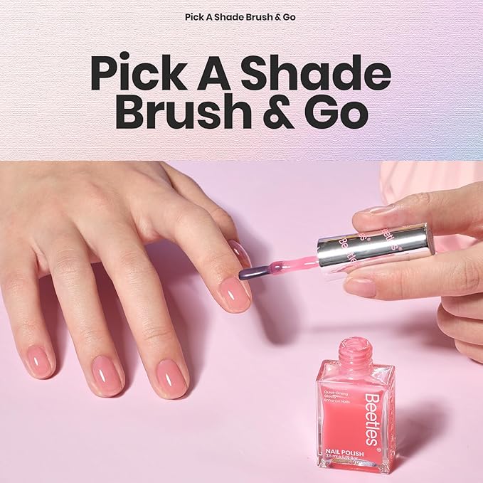 Beetles Nail Polish Set - 12 Colors Jelly Pink Quick Dry Nail Polish Glitter Nail Polish Kit Air Dry Serenely Chic Fingernail Polish Diy Nail Art Set Home