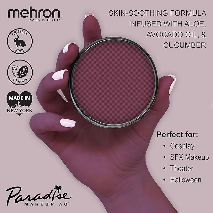Mehron Makeup Paradise Makeup AQ Pro Size | Stage & Screen Performance, Face & Body Painting, Beauty, Cosplay, and Halloween | Water Activated Face Paint, Body Paint 1.4 oz (40 g) - Wild Orchid