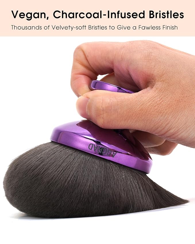 Ultra Large Body Makeup Brush Self Tanner Kabuki Foundation Brush for Leg Face Makeup, Back Lotion Sunscreen Applicator Self Tanning Bronzer Blending Brush for Beauty Body Coverage Perfector, Violet