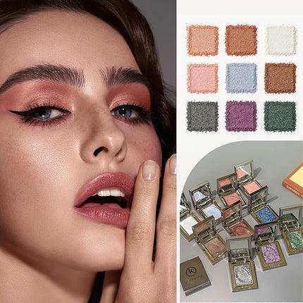 K'APEINE Single Glitter Eyeshadow, Pink Highlighter Eyeshaow Super Shinny Metallic Eye Shade High Pigment Makeup Palette Blendable Sparkling Eyes Glitter Everyday & Special Occasions (0.141 oz)-01#