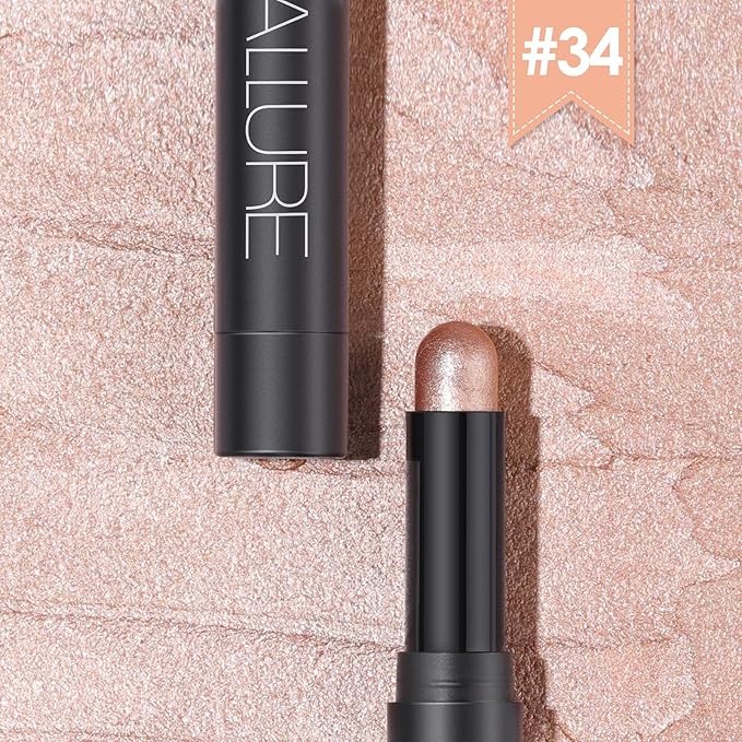 FOCALLURE Shimmer and Matte Cream Eyeshadow Stick,Smooth Brilliant Eye Brightener Pencil for Women,Long Lasting Waterproof Eye Shadow and Liners Makeup,PINK FIRE