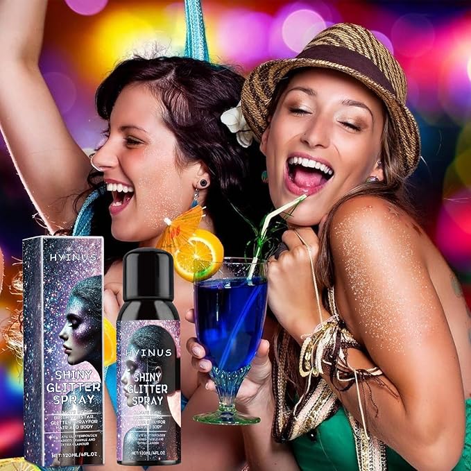 Body Glitter Spray, Glitter Spray for Hair, Body & Clothes | Quick-Drying, Long-Lasting Sparkle | Perfect for Festivals, Christmas, Parties & Cosplay- 1 Pack (Silver, 120ml-B)