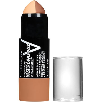 Maybelline New York Makeup Facestudio Master Contour V-Shape Duo Stick, Deep Shade Contour Stick, 0.24 oz