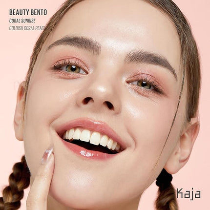 Kaja Beauty Bento Collection | Mosaic chrome + Shimmer + Matte | 18 Coral Sunrise - Coral Peach | 2019 Best of Beauty Award in Glitter-Pressed Category