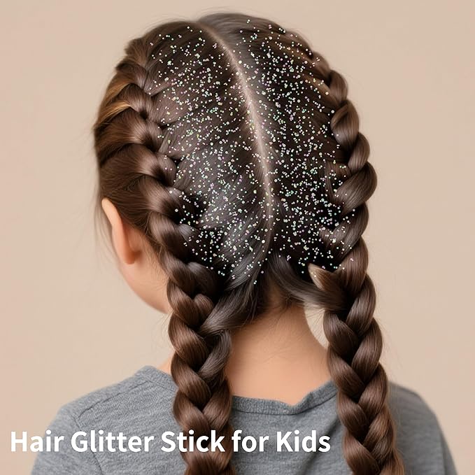 MEICOLY Clear White Face Body Glitter Stick,Hair Glitter Stick for Kids and Women,Sparkle Chunky Glitter Makeup,Waterproof Face Glitter for Party Rave Festival