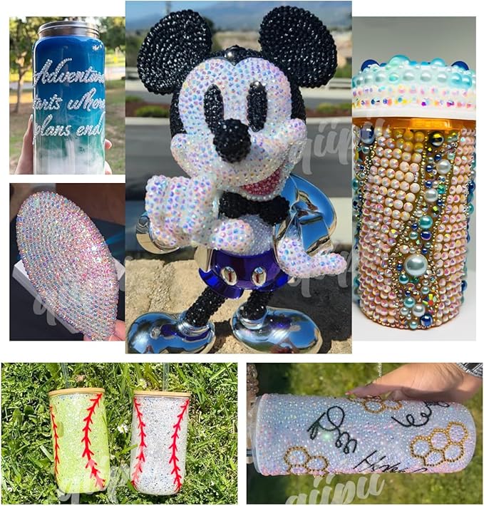 28 Types Black White Transparent Jelly Resin Rhinestones w B7000 Jewelry Glue for Bedazzling Crafting 3-6mm Flatback Stones Gems Diamonds Crystals for Face Eyes Makeup Crafts Tumblers Bottles