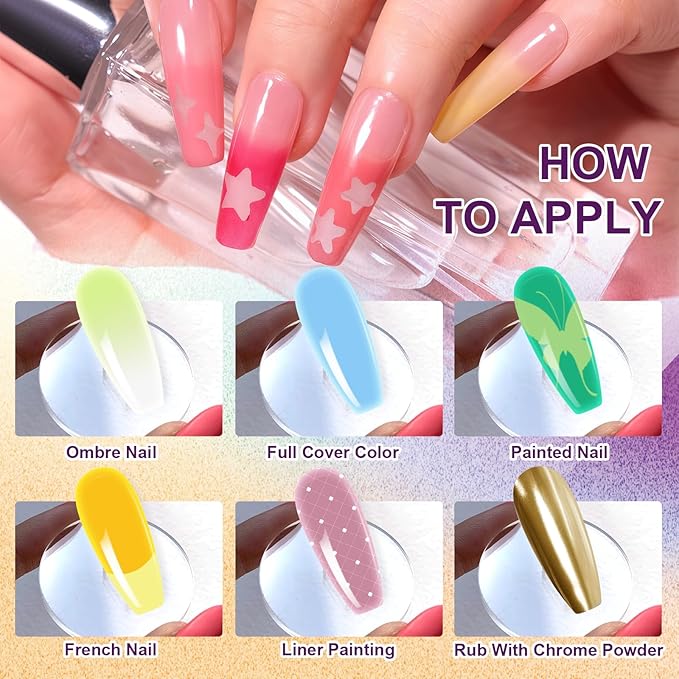 Gradient Painting Gel, 9 Colors Ombre Gel Nail Polish Bright Green for Women St. Patrick's Day Pat Aura Nails French Manicure Soak Off UV Long-lasting Home Nail Salon DIY Rainy Day