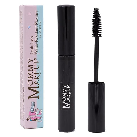 Lush Lash Water Resistant Mascara - Extreme Volume & Length For Stunning Lashes - No Smears, Smudges or Flakes, Non-Irritating, Cruelty Free, Made in USA (Black) by Mommy Makeup
