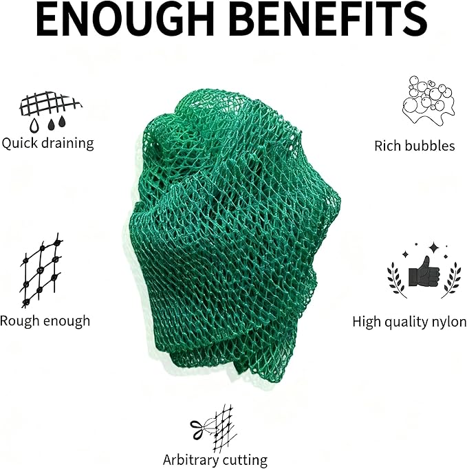 African Net Sponge Authentic, African Exfoliating Sponge Real African Net Black Owned, African Bath Sponge Back Scrubber, Body Exfoliator Shower Bath Accessories (Emerald Green)