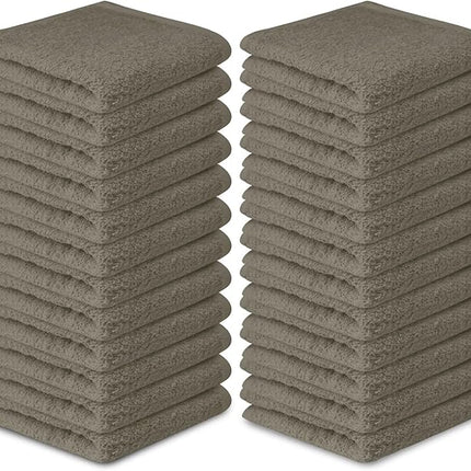 Softolle 100% Cotton Ring Spun Wash Cloths – Bulk Pack of Washcloths – 12x12 Inches – Wash Cloth for Face, Highly Absorbent, Soft and Face Towels (Taupe, 60 Pack)