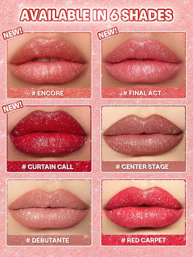 SHEGLAM Lip Dazzler Glitter Kit Long-Lasting Glitter Lip Gloss Sexy Super Stay Non-Sticky Shiny Liquid Kit Lipstick Y2K-Encore